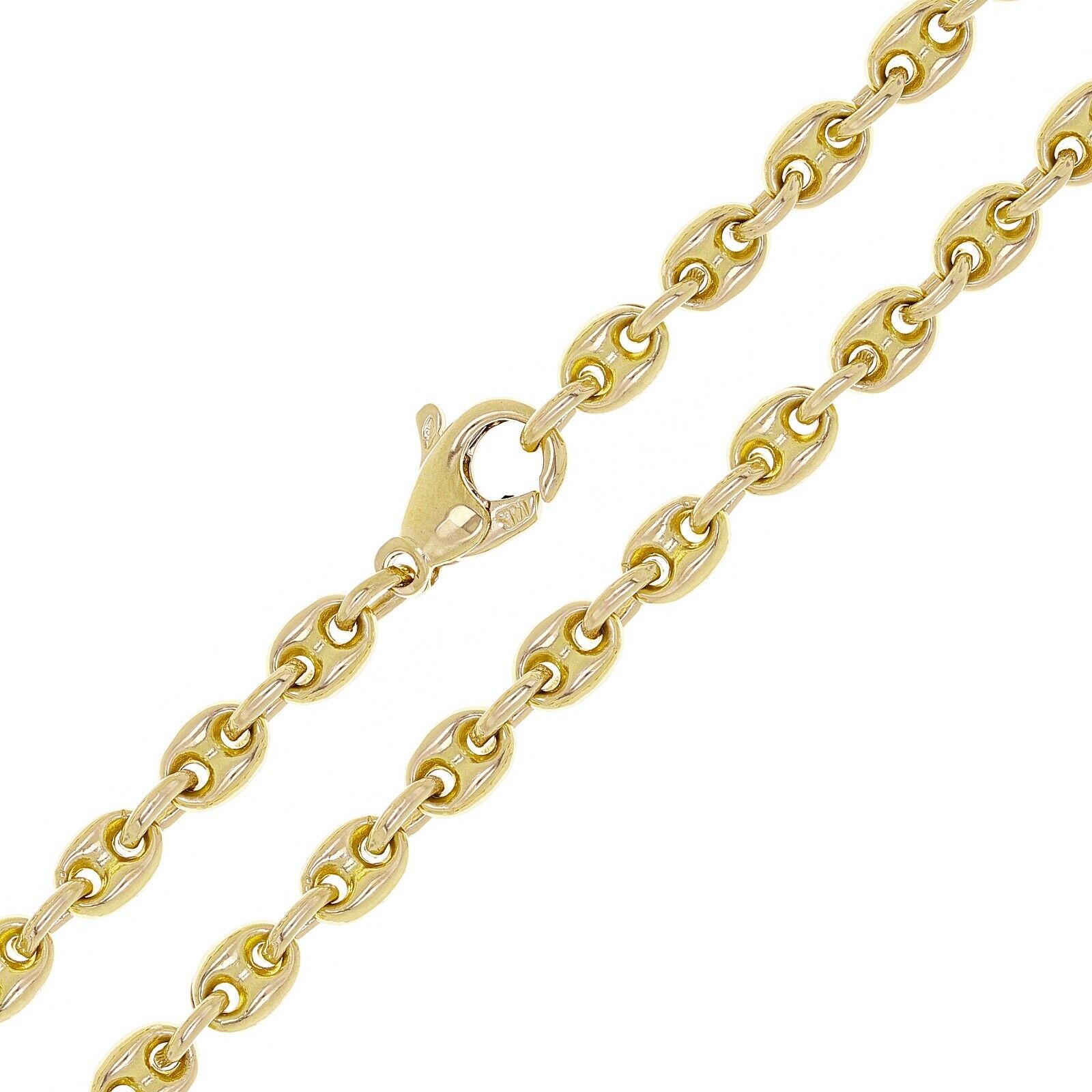 14k Yellow Gold Solid Mariner Link Chain Necklace 28