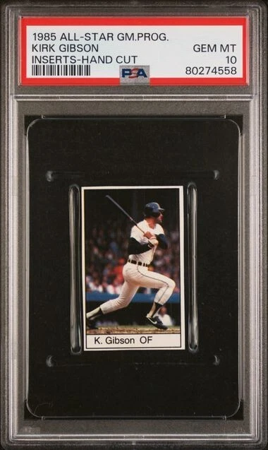 1985 All-Star Game Program Inserts Kirk Gibson Tigers graded PSA 10 Gem Mt Pop 1 - Image 1 of 1