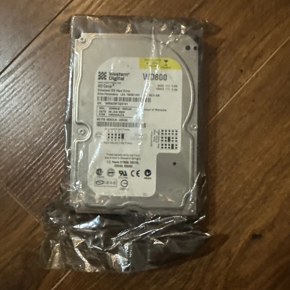 NEW!!! WESTERN DIGITAL CAVIAR 80GB WD800BB SILVER 7200RPM PATA IDE  3.5INCH  HDD - Image 1 of 3