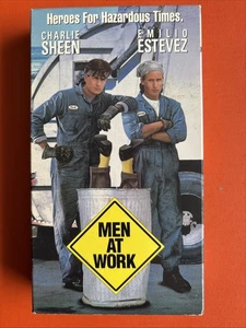 Men At Work (VHS, 1990) Charlie Sheen, Emilio Estevez, 90's Cult Comedy - Picture 1 of 2