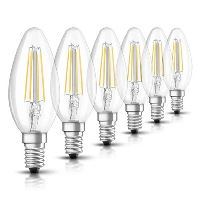 6 x Osram LED Filament Kerzen 5W = 40W E14 klar Relax & Active warm & kaltweiß - Bild 1 von 4