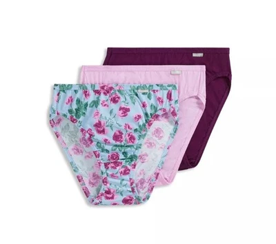 Nova Roupa Íntima Feminina Jockey Tamanho 7 Elance Algodão Corte Francês Pacote com 3 Vinho Rosa - Imagem 1 de 2