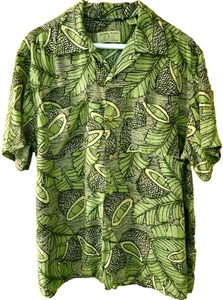 Burma Bibas Shirt Men's Tropical Hawaiian Resort Casual Button Short Sleeve- L - Picture 1 of 4