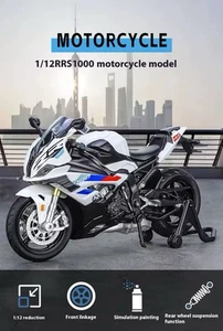 New 1:12 BMW RR S1000 Alloy Motorcycle Simulation Motorcycle Model Trendy Toy UK - Picture 1 of 3