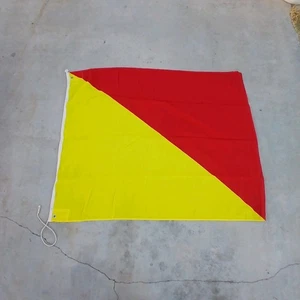 Vintage 70er Jahre Maritim Signal Flagge Buchstabe "O" 67" x 52" - Bild 1 von 3