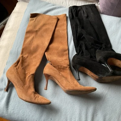 Manolo Blahnik  Stretch Suede Knee High Boots EU 36 TWO PAIR - Image 1 of 4