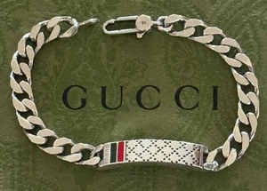 Gucci Diamante Bracelet Sterling Silver 925   7 3/8" Made in Italy Gucci Size 18 - Picture 1 of 3