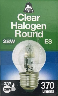 BELL 28W=40W GLOCKE STANDARD ES/E27 G45 ENERGIESPAR HALOGEN BIRNEN DIMMBAR