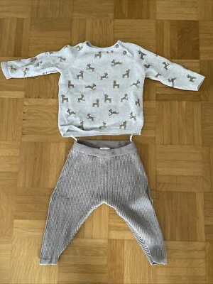 C&A Baby, Hose und Pullover im Set, Größe 74, Motiv Rentiere - Bild 1 von 4