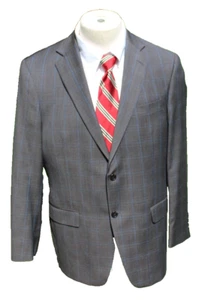 Tuta uomo Hart Schaffner Marx 2 pezzi grigio lana con vetri taglia 42R pantaloni 36x31 - Foto 1 di 13