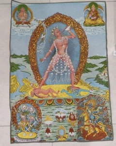 36"Tibet Tibetan Cloth Silk Buddhism Naropa Tradition Vajrayogini Tangka Thangka - Picture 1 of 5
