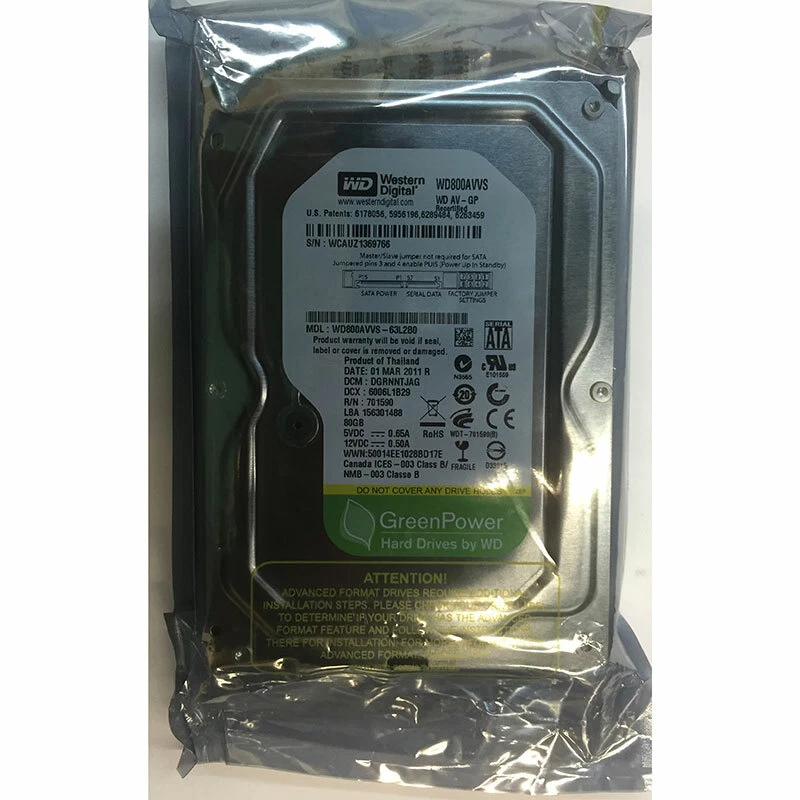 WD800AVVS - Western Digital 80GB 7200 RPM SATA 3.5" HDD manufacture refurbished - Image 1 of 1