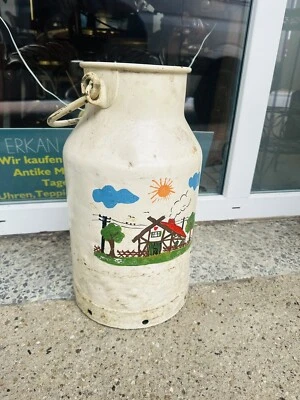 Alte Milchkanne bemalt Landhaus  Bauernmalerei Bauer Schirmständer Kanne Alt - Bild 1 von 4