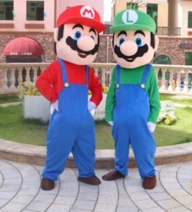 Super Mario Mascot Costume Cosplay Party Fancy Dress Brothers Suits Adult Size - Picture 1 of 8