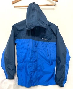 240400 Chicos L MARMOT F50900 Azul Cinta Costuras Selladas Chaqueta de Lluvia con Capucha - Imagen 1 de 6
