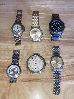 Lote de 6 relojes modernos de colección para hombre y mujer piezas reparación o necesita baterías Foto 1 de 4