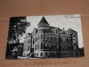 STILLWATER MINNESOTA - POSTAL USADA DE 1909 - ESCUELA SECUNDARIA - Imagen 1 de 2