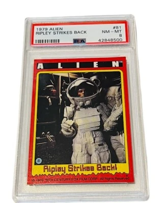 Alien Trading Card 1979 Sigourney Weaver Fox 20th PSA 8 Ripley #81 Strikes Back  - Image 1 of 3