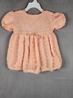 Vintage Hand Knit Baby Girl Toddler Pullover Sweater Dress Short Cap Sleeves 3T