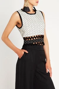 SASS & BIDE "Sunny Afternoon" classy black white womens top blouse size S - Picture 1 of 5