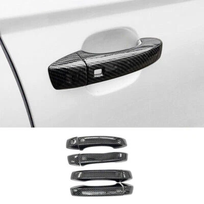 Cubierta de manija de puerta lateral exterior de fibra de carbono 8 piezas para Audi A6 S6 2012-2018 Foto 1 de 4