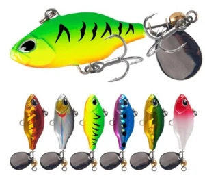 6PCS Sinking Fishing Lures VIB 4.8cm/8.5g Spoon Artificial Bait Swim Crankbait - Picture 1 of 10