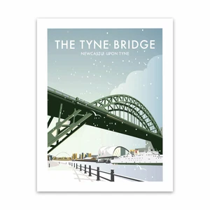 Die Tyne Brücke Winter 28x35cm Kunstdruck von Dave Thompson