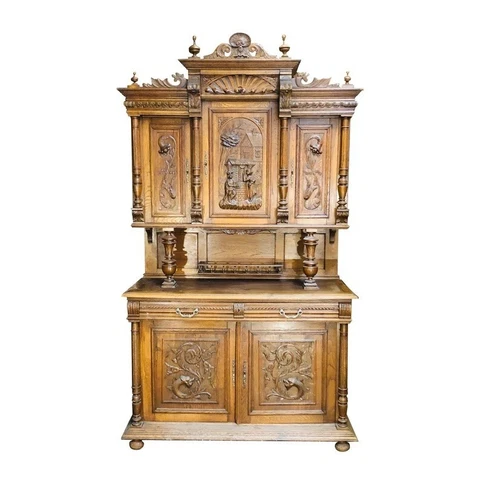 Late 1800s Antique Buffet Deux Corps, French Country Cabinet, JW0151 Cover