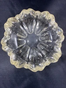 Retro Vintage Mid-Century Pink Pressed Glass Clear Round Ashtray Measures 3-1/2” - Picture 1 of 5