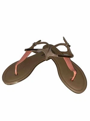 Sandalias Call It Spring Tanga Mujer Imitación Cuero con Borde Melocotón y Dorado Talla 8 Foto 1 de 4