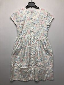 Vintage Lanz of Salzburg Women Floral Nightgown Dress Size 1X Button Up M128 -16