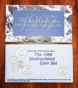 US Uncirculated Mint Sets  1997 & 1998 P&D with OGP & COA- 20 Coins - Picture 1 of 6