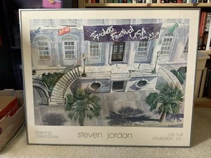 Signed Steven Jordan Print 1984, City Hall Spoleto Opening Ceremonies Charleston - Picture 1 of 9