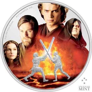 2022 NIUE $2 3oz Silver STAR WARS Battle Scenes ANAIN VS OBI-WAN - Picture 1 of 3
