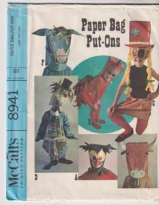 8941 McCALLS c.1967 - COSTUMES: Paper Bag Put Ons - KIDS Unisex - Picture 1 of 2