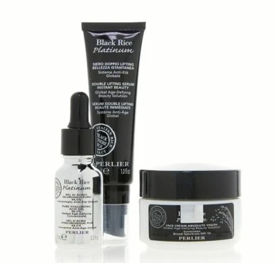 Perlier Black Rice Platinum Global Age Defying Set de 3 piezas Tratamiento para ojos y facial Foto 1 de 2