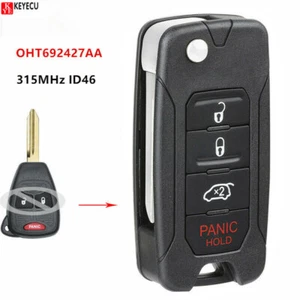 Modified Folding Remote Key Fob 315Mhz ID46 for Jeep Dodge Chrysler OHT692427AA - Imagen 1 de 4