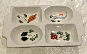 Mancer Antipasto Aperitivo Taco Fijaciones Plato Dividido Pintado a Mano Italia - Imagen 1 de 10