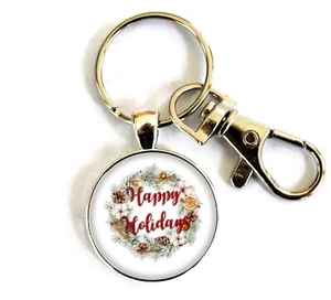 Key Rings for Women Christmas Women's Purse Charm Keychain Handmade Split Ring - Picture 1 of 2