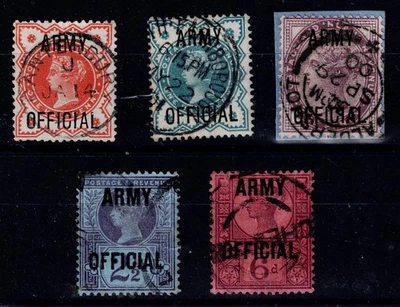 GB QV Stamps 1896 to 1901 SgO42 to O45 Used Army Official Overprint Cat Val £120 - Image 1 of 2
