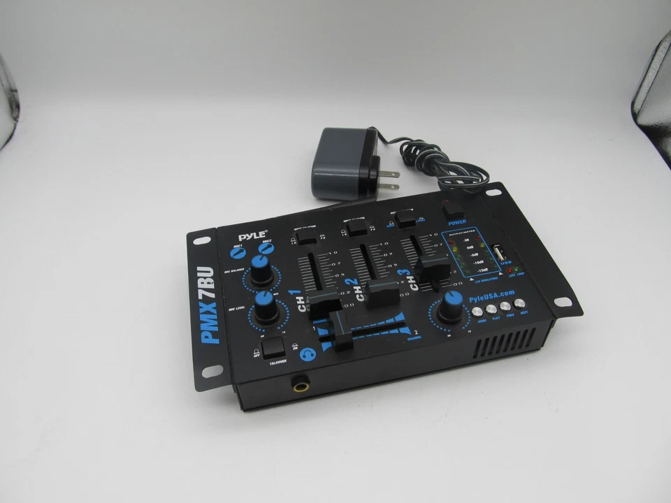 Pyle Bluetooth 3-Channel DJ MP3 Mixer, Mic-Talkover, USB Flash Reader - Image 1 of 1