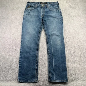 Ariat M4 Jeans Mens 36x34 Relaxed Boot Cut Rebar Medium Wash Denim Western - Picture 1 of 15