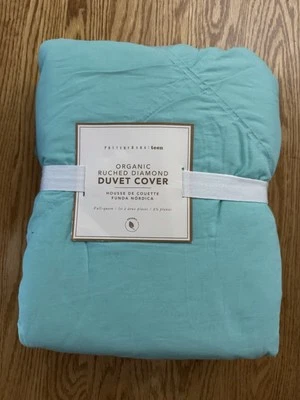 Funda nórdica Pottery Barn adolescente diamante acanalado orgánico nueva reina completa Foto 1 de 4