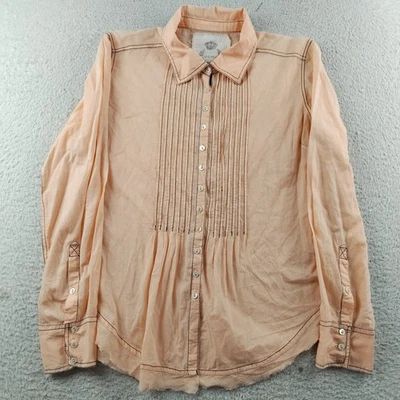 Blusa de cine con botones talla grande naranja melocotón Western Country Foto 1 de 4