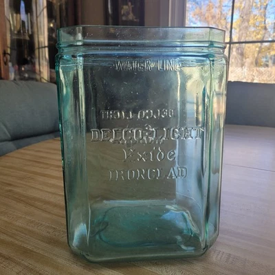 ANTIQUE VTG DELCO LIGHT EXCIDE IRONCLAD AUTOMOBILE GLASS BATTERY HOLDER NICE ONE - Image 1 of 4