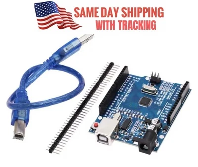 Плата макетная Uno R3 Atmega328 CH340 совместима с Arduino США - Изображение 1 из 4