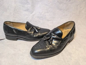Barker Mens Black Leather Loafers UK 9 Made In England In Northampton Oxford - Picture 1 of 14