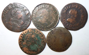 Lot de 5 Doubles tournois Louis XIII et autre !! - Picture 1 of 2