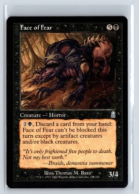 (2x) FACE OF FEAR - Odyssey – MTG Magic the Gathering Card - Uncommon - Image 1 of 4