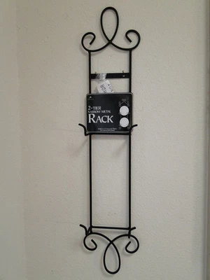 Tripar Augusta Vertical Black Display Rack for Two 6 1/2" - 8 1/4" Plates, 25" - Image 1 of 4
